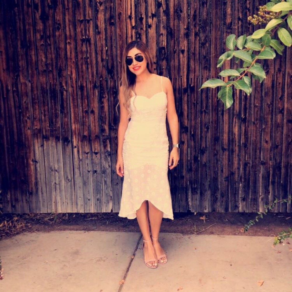 White floral dress